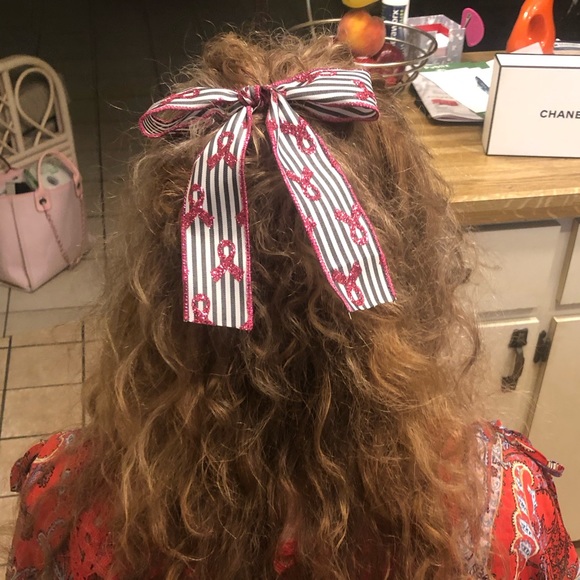 Breast Cancer Awareness Ribbon 3” French Barrette - Picture 6 of 7